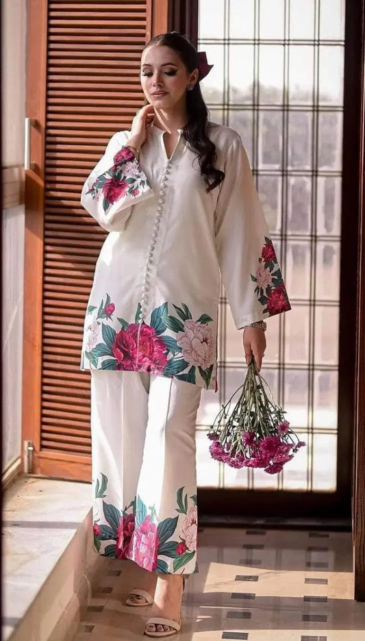 Elegant Women's Stitched Khaddar Shirt and Trouser Set with Digital Print